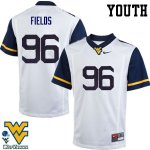 Youth West Virginia Mountaineers NCAA #96 Jaleel Fields White Authentic Nike Stitched College Football Jersey SS15A27HN